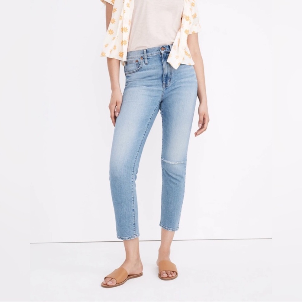 MADEWELL The High-Rise Slim Boyjean in Summit Wash: Summerweight Edition